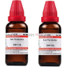 Two bottles of Iris Versicolor homeopathic medicine, each containing 30ml of 200 CH dilution, with distinct red droppers.