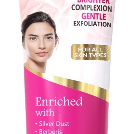 A tube of Lord's Glow Care Face Wash featuring a model, highlighting its brightening and gentle exfoliation benefits, enriched with silver dust, berberis, and calendula.