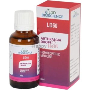 A 30ml bottle of LDD Bioscience Homoeopathic Arthralgia Drops with packaging.