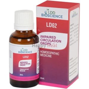 A 30ml bottle of homeopathic medicine for impaired circulation, accompanied by its packaging.