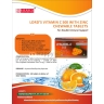 Promotional image for LORD’S Vitamin C 500 with Zinc chewable tablets, highlighting benefits, composition, dosage, and presentation details.