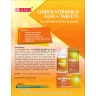 A colorful advertisement for LORD'S VITAMIN D ALFA + tablets, highlighting benefits like bone health restoration and antioxidant support, alongside nutritional composition and usage instructions.