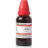 A bottle of homeopathic mother tincture labeled Alfalfa, featuring a red cap and a detailed information label.