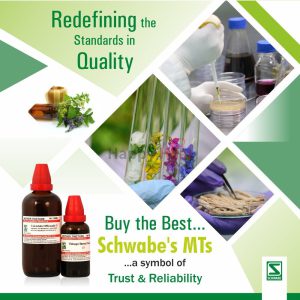 Image featuring herbal ingredients, laboratory equipment, and Schwabe's mother tinctures, emphasizing quality and trust in herbal medicine.