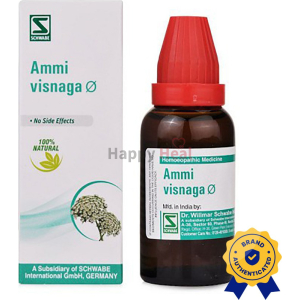 Bottle of Ammi Visnaga with packaging, highlighting its natural ingredients and brand authentication.