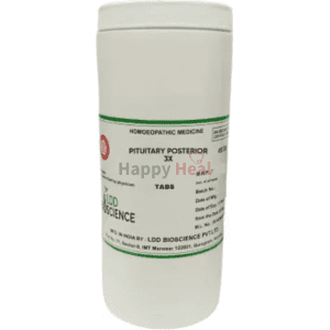 Container of Pituitary Posterior 3X homeopathic tablets by LDD Bioscience, labeled with usage instructions and production details.